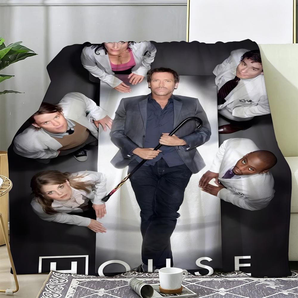 Drama H-House Throw Soft Warm Flannel Fleece Throw Blanket, Cozy Plush for Sofa Bed & All Seasons 75x90cm