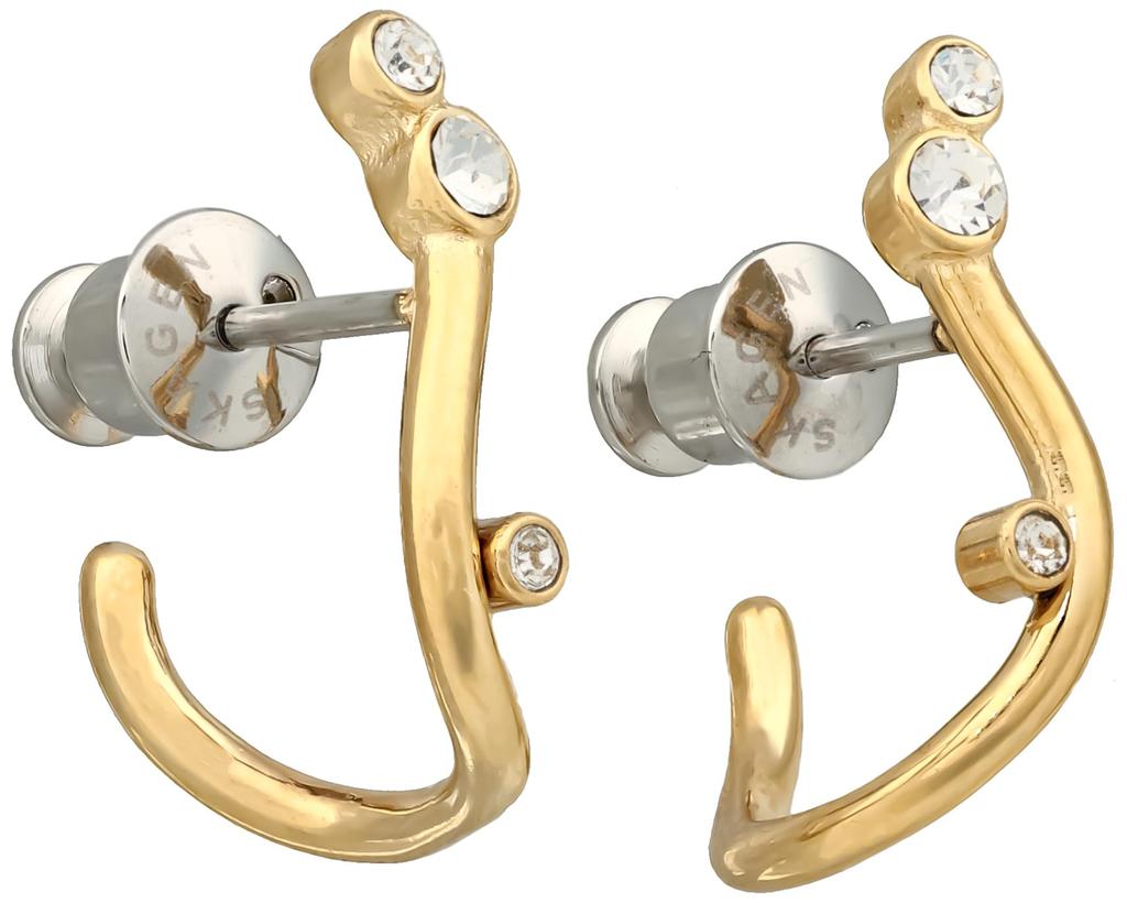 Skagen Women's GLITZ WAVE Gold-Tone Stainless Steel Hoop Earrings, SKJ1760710