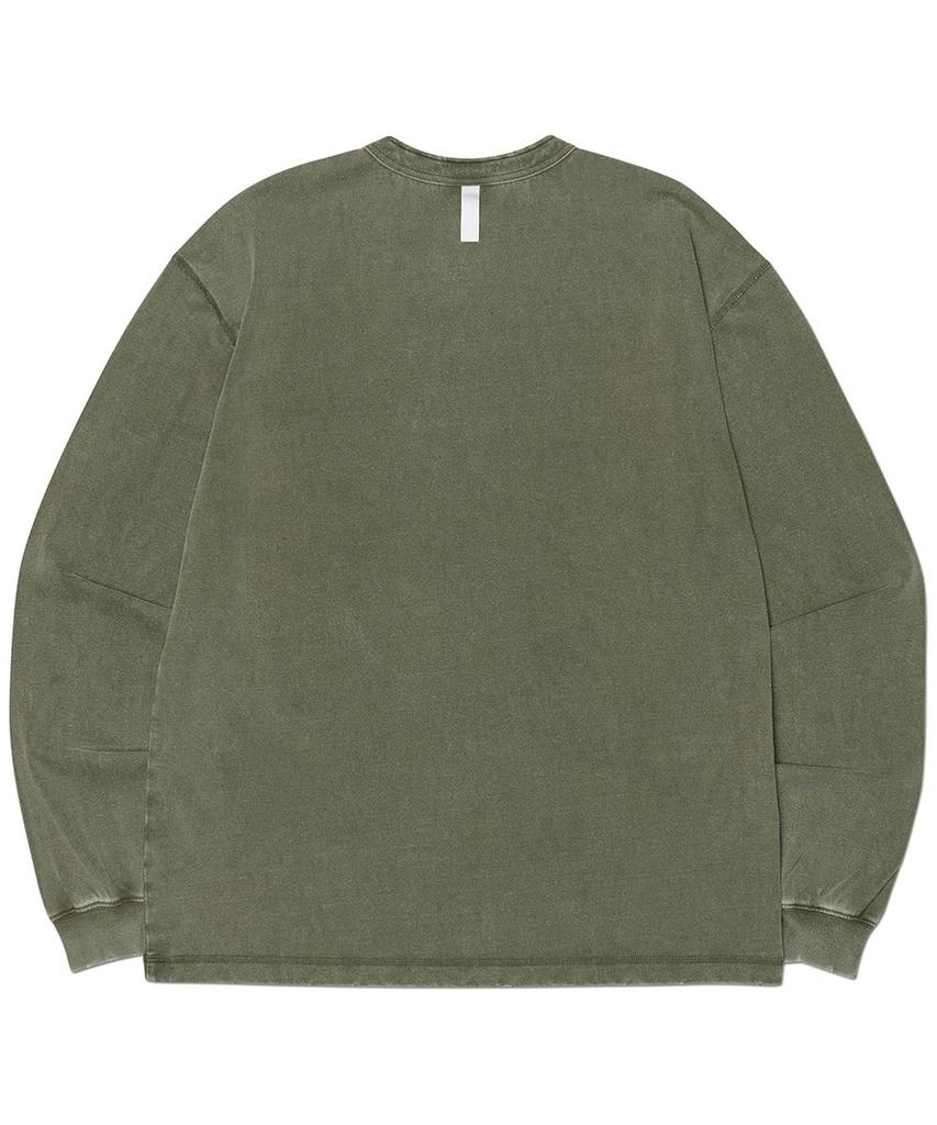 Nomaenyueol Damaged Henley Neck Shirt - Washed Khaki