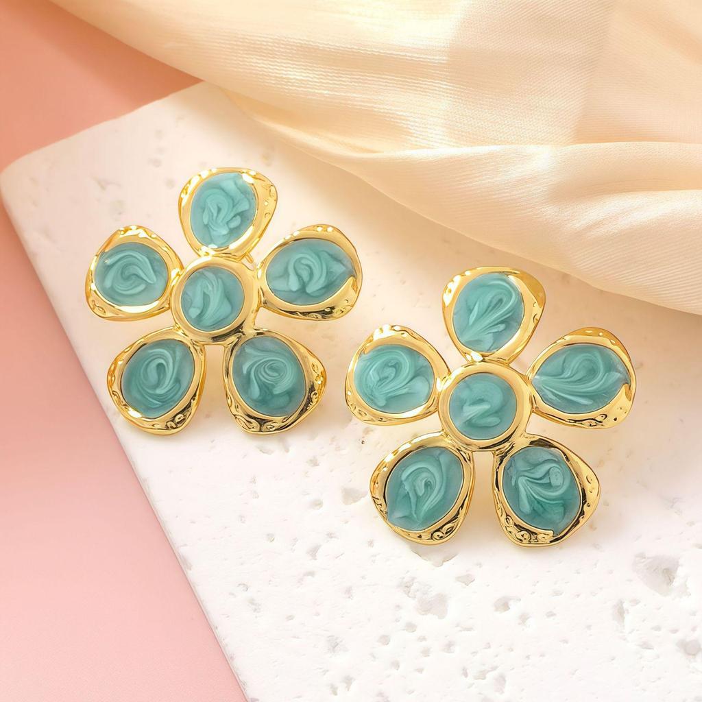 Colorful Temperament Earrings: European & American Style Studs