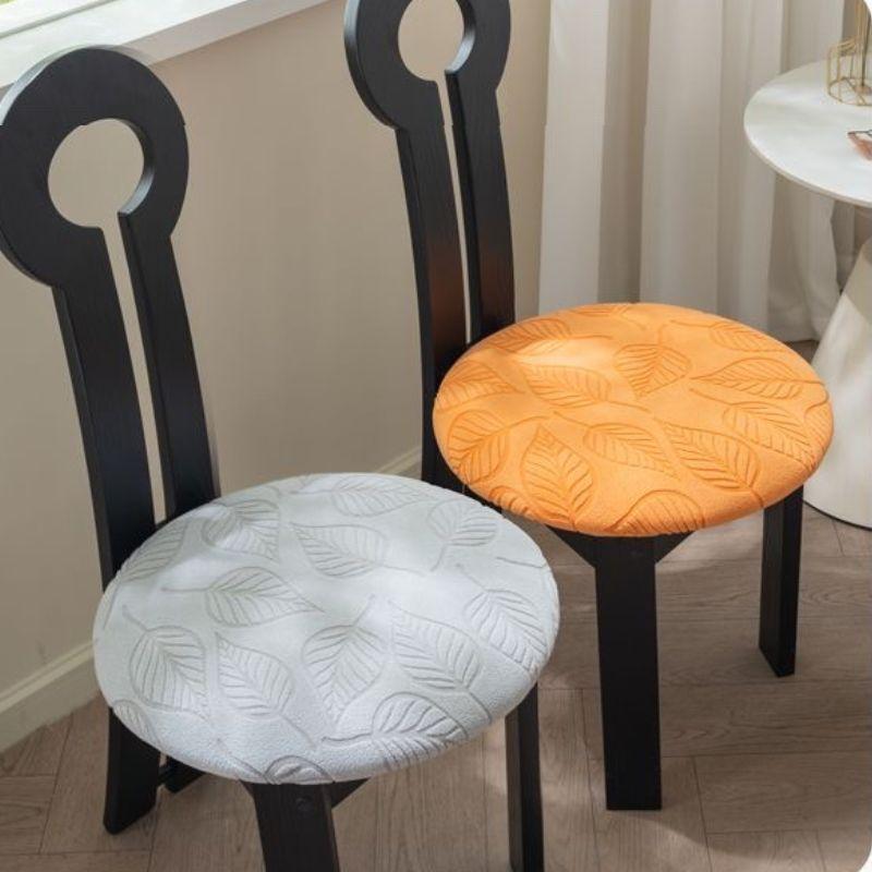 Runde Hockerbezüge Runde Drehhocker-Sitzbezüge Jacquard Staubdichte Stühle Barhocker Überwürfe Elastizität Sitzbezug