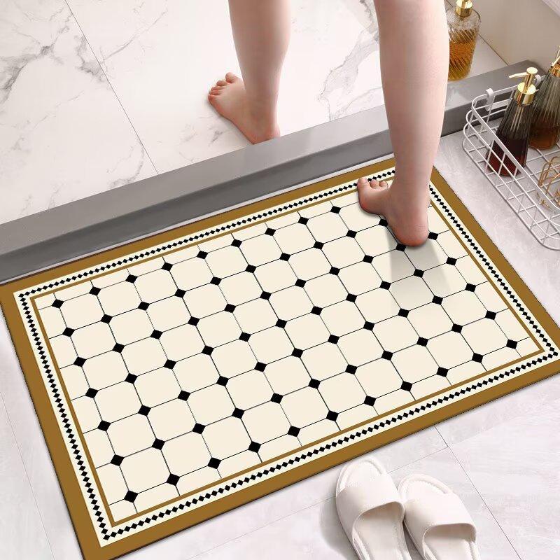 Toilet Floor Mat Diatom Mud Absorbent Mat Quick Drying Bathroom Toilet Door Non-slip Foot Mat Toilet Bathroom Mat