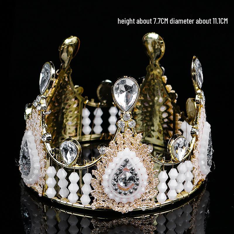 Children's Pearl Crystal Tiara Headband - Birthday Crown Cake Decoration and Adult Hair Accessory