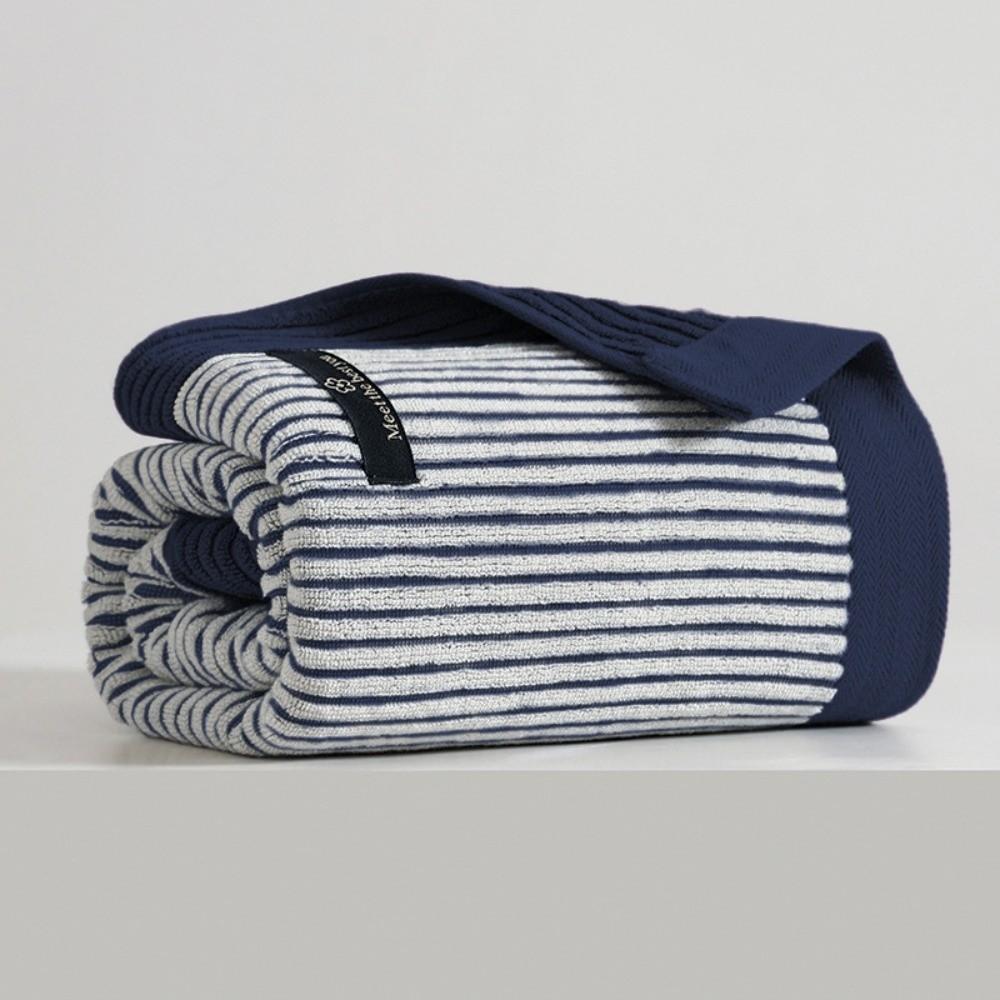 Striped Design Combed Cotton Towel Soft Bath Towels High Quality Face Towels Hotel 35*75cm±2 синий