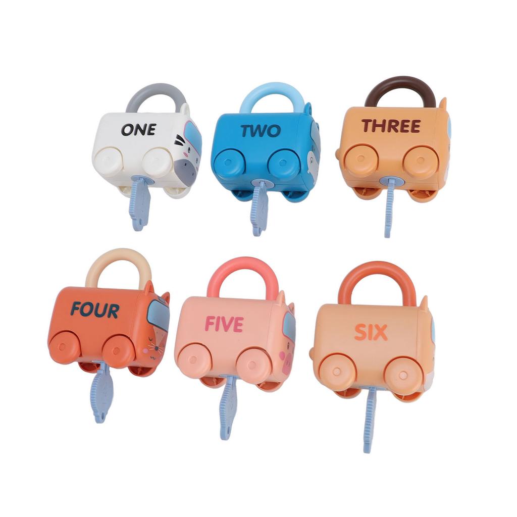 Lock and Key Car Toys Fine Motor Skills Cartoon Animal Sensory Matching Sorting Early Learning Toy W