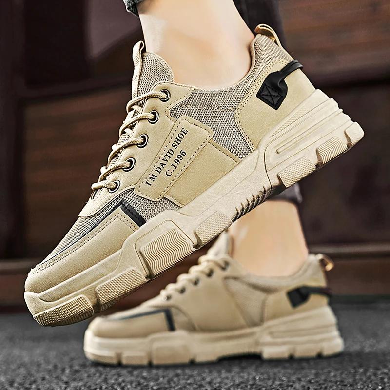 New Men's Short Boots  Comfortable Training Shoes Outdoor Leisure Breathable Sneakers Men Non-slip Wear-resistant Work Boots