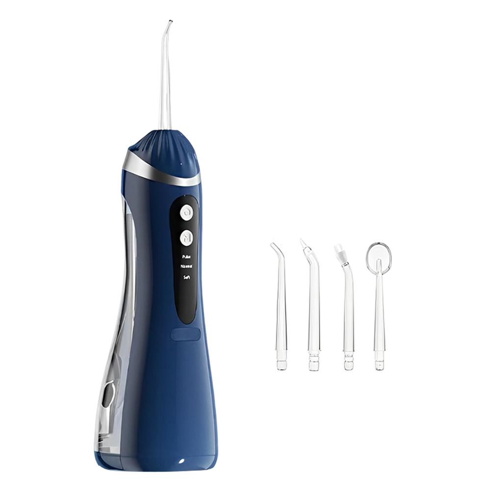 

Cordless Water Flosser Rechargeable Electric Teeth Cleaner Waterproof Portable Dental Scaler With 4 Jet Tips for Home Travel Blue