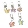 Cute Cartoon Colorful Smile Butterfly Keychain Resin Bag Charm for Women Girls Trendy Accessories for Friend