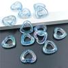 Fashion Transparent DIY Jewelry Accessories Creative Aurora UV Plated Earrings Making Vertical Hole Beads Hollow Magic Color Heart 5pcs