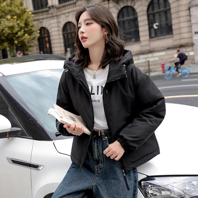 Autumn Winter Thicken Warm Parka Women Casual Sweety Solid Color Big Pocket Loose Hooded Coat Jackets Outwear