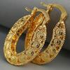 Fashion Oval Hollow Out Metal Hoop Earrings for Women Girls Vintege Gold Color Charm Jewelry Gifts   New Accessories