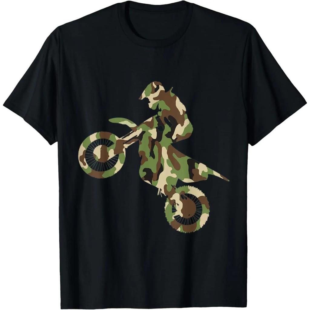 Motocross Dirt Bike Racing Shirt Camo Camouflage T-Shirt Boys T-Shirt
