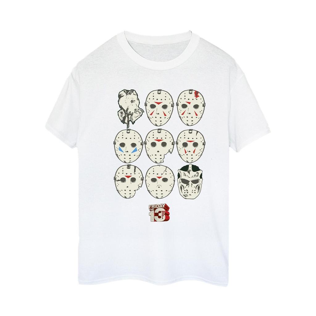 Friday The 13th Womens/Ladies Jason Masks Cotton Boyfriend T-Shirt
