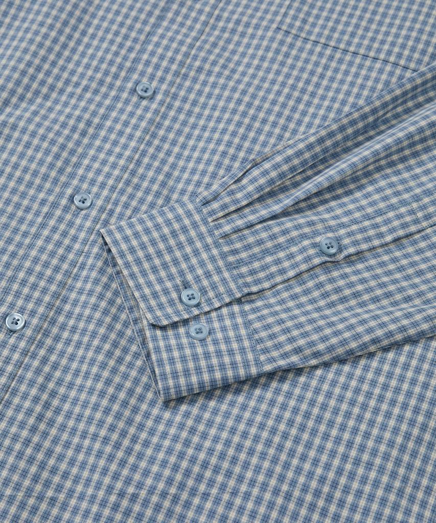 WEST GRAND BOULEVARD Noble One-Pocket Check Shirt Royal Blue