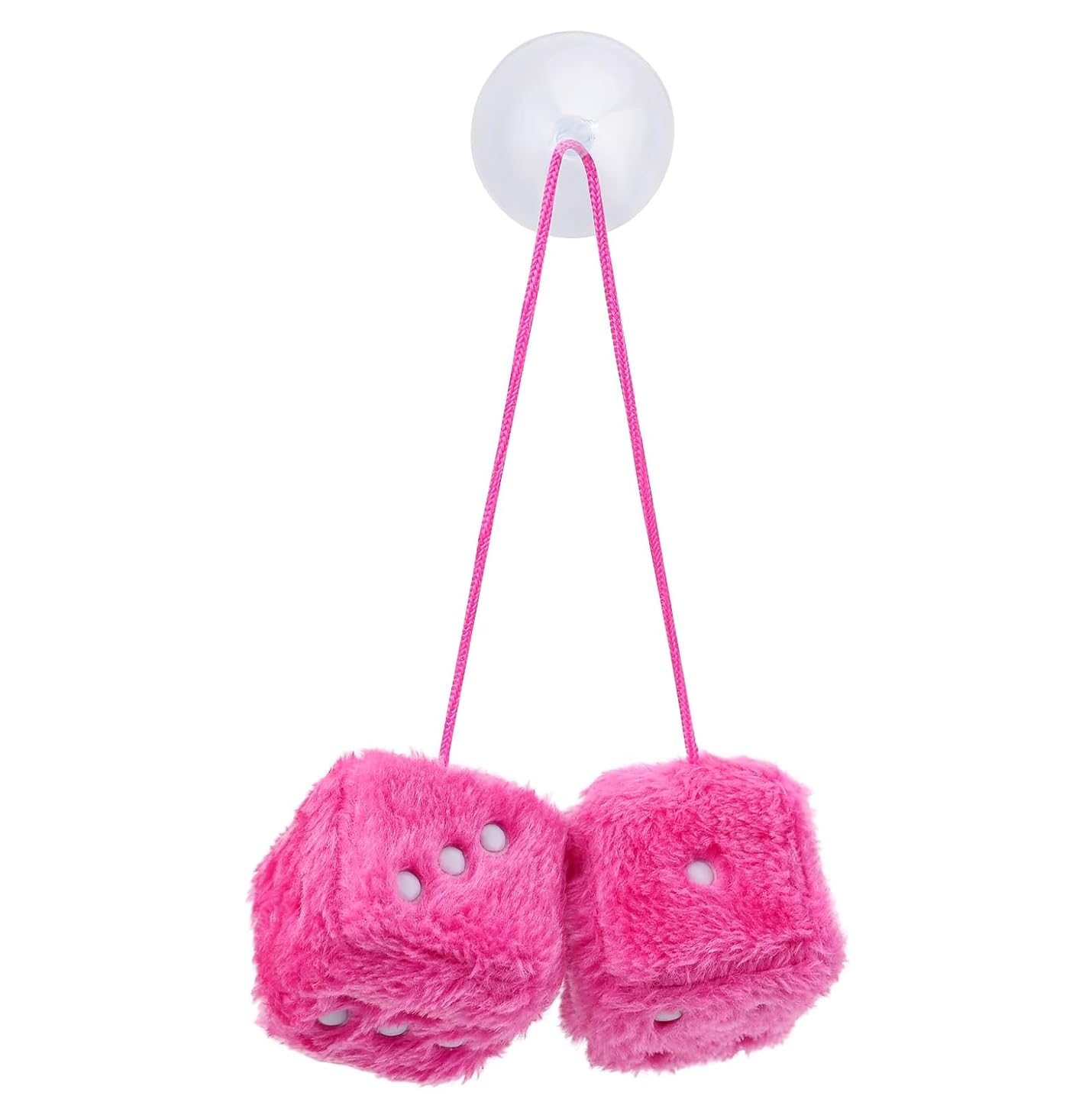 

AYNKH 6 см подвеска для салона автомобиля в виде игральных костей, плюшевая пушистая кукла в виде игральных костей, пара персонализированных милых забавных украшений для салона автомобиля (розовый)