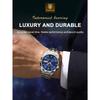 POEDAGAR Business Men's Stainless Steel Dual Calendar Quartz Watch, Casual Waterproof Luminous Men's Watch, Men's Gift
