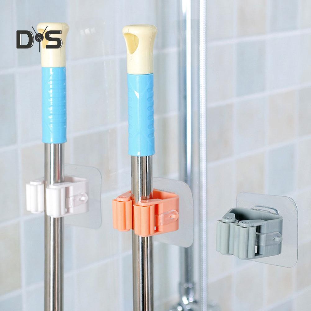 Wall Mounted Mop Holder Brush Broom Hanger Storage Rack Room Kitchen
