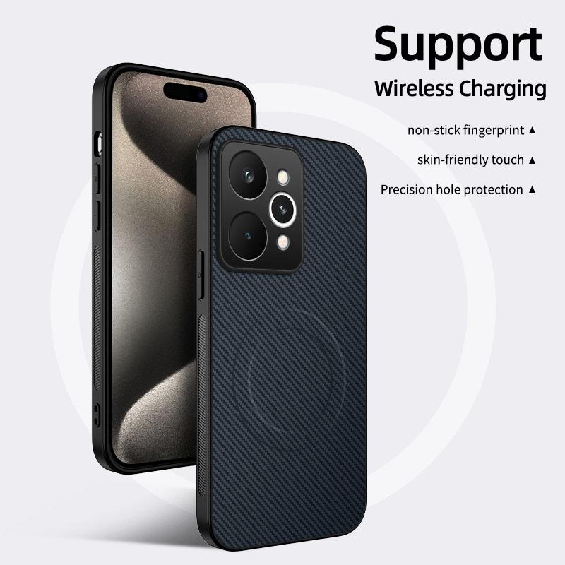 For Realme 15 Pro Case Magnetic MagSafe Luxury Stripe Silicone Leather Back Cover For Realme 15Pro 5G Protection Shell