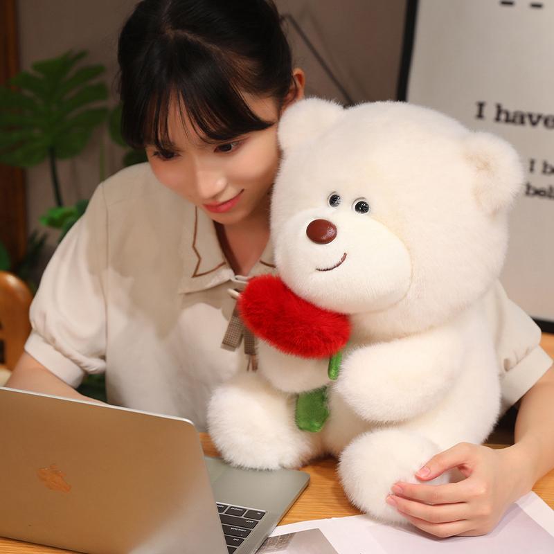 25/35/45CM Cute Bear Holding Heart Plush Toys Stuffed Soft Teddy Pillow Lovely Valentine's Birthday Christmas Gifts