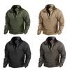 Mens Half-Zip Sweatshirts Autumn Male Stand Collar Loose Solid Color Pullover Man Trend Casual Hoodies
