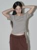 SWAYGLOW Eyelet Strap Off-Shoulder T-Shirt (Be)