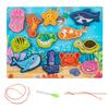 Children's Double-Sided Wooden Activity Board: Matching, Stringing, Drawing, Beading, and Fishing Educational Toy