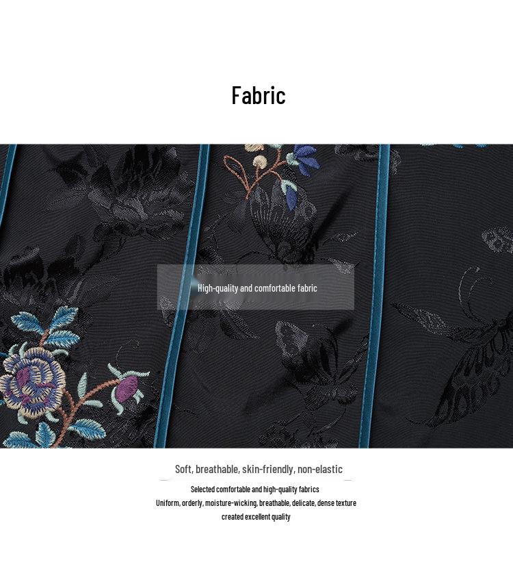 2025 Ethnic Style Women's Chinese Retro A-line Long Skirt with Heavy Embroidery