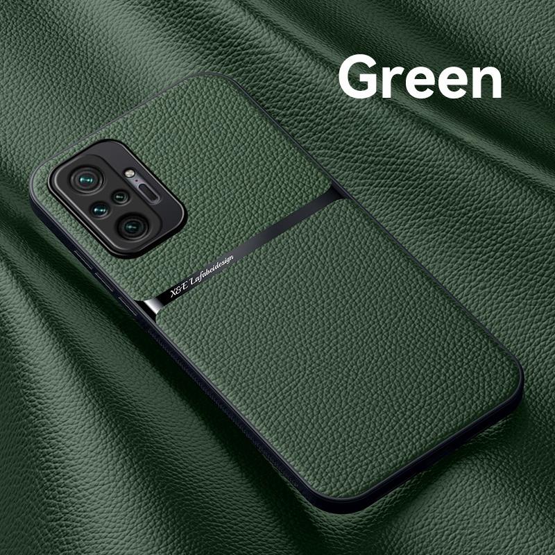 For Xiaomi Redmi Note 10 10S Case With Metal Plate Leather Case For Redmi Note10 Pro Max Note10 S Magnetic Car Holder Back Cover