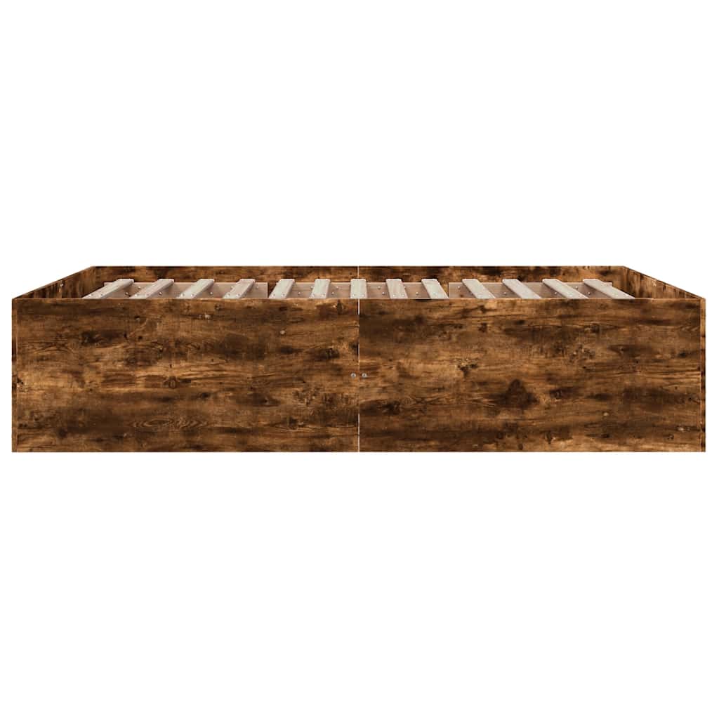 Vidaxl Rama Łóżka, Przydymiony Dąb, 150X200Cm, Materiał Drewnopochodny