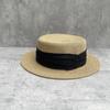 High quality fashion French flat top sunshade straw hat women's seaside vacation sun hat organza pleated elegant top hat