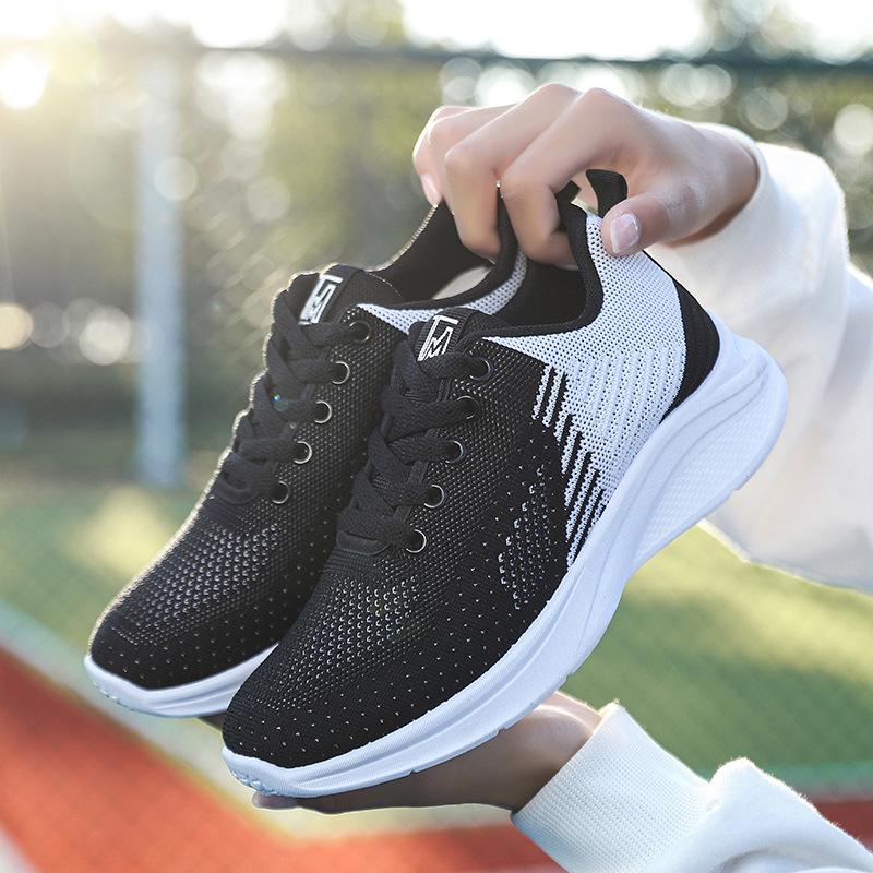 2025 spring and autumn new fly-woven mesh breathable sports women's shoes trendy comfortable and lightweight running shoes versatile casual shoes