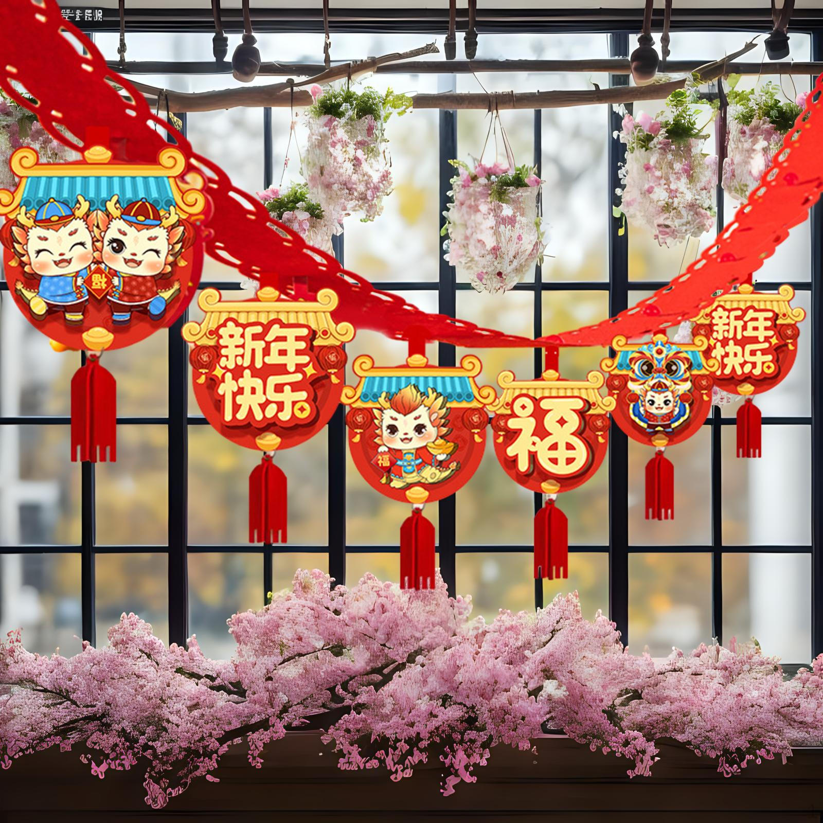 Chinese Year Garland 3 Meters Room Decoration Success Happiness Spring Festival