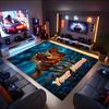1PC Custom Name Night Horse Run Theme Floor Mat Ideal for Living Room, Game Rooms, Office, Bedroom,Floor Mat Playful Design