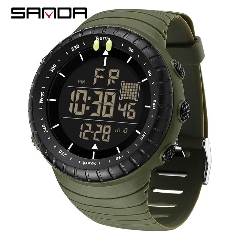 Sanda Cold Light Large Screen Waterproof Digital Sports Watch