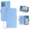 For Motorola Edge 40 Neo 5G Leather Wallet Case RFID Blocking Stand Cover with Hand Strap