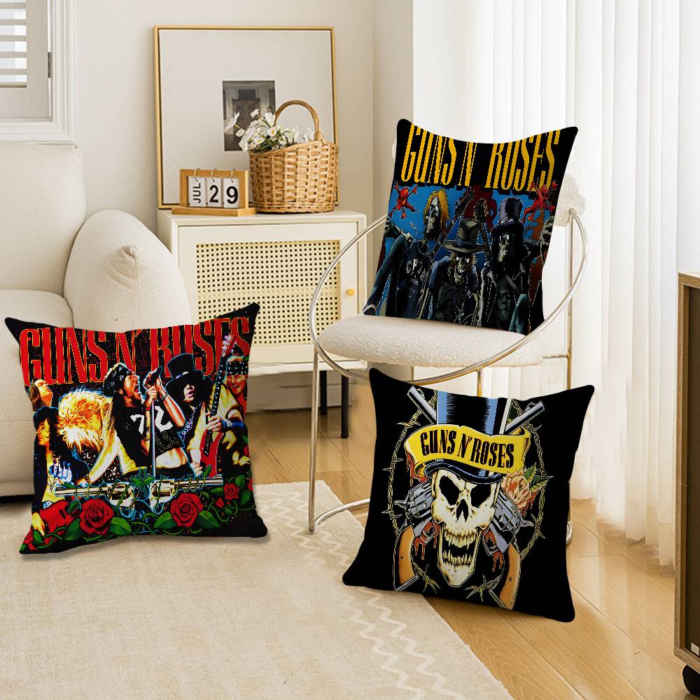 Guns n'roses band retro Pillow Gift Home Office Decoration Bedroom Sofa Car Cushion Cover case 45x45