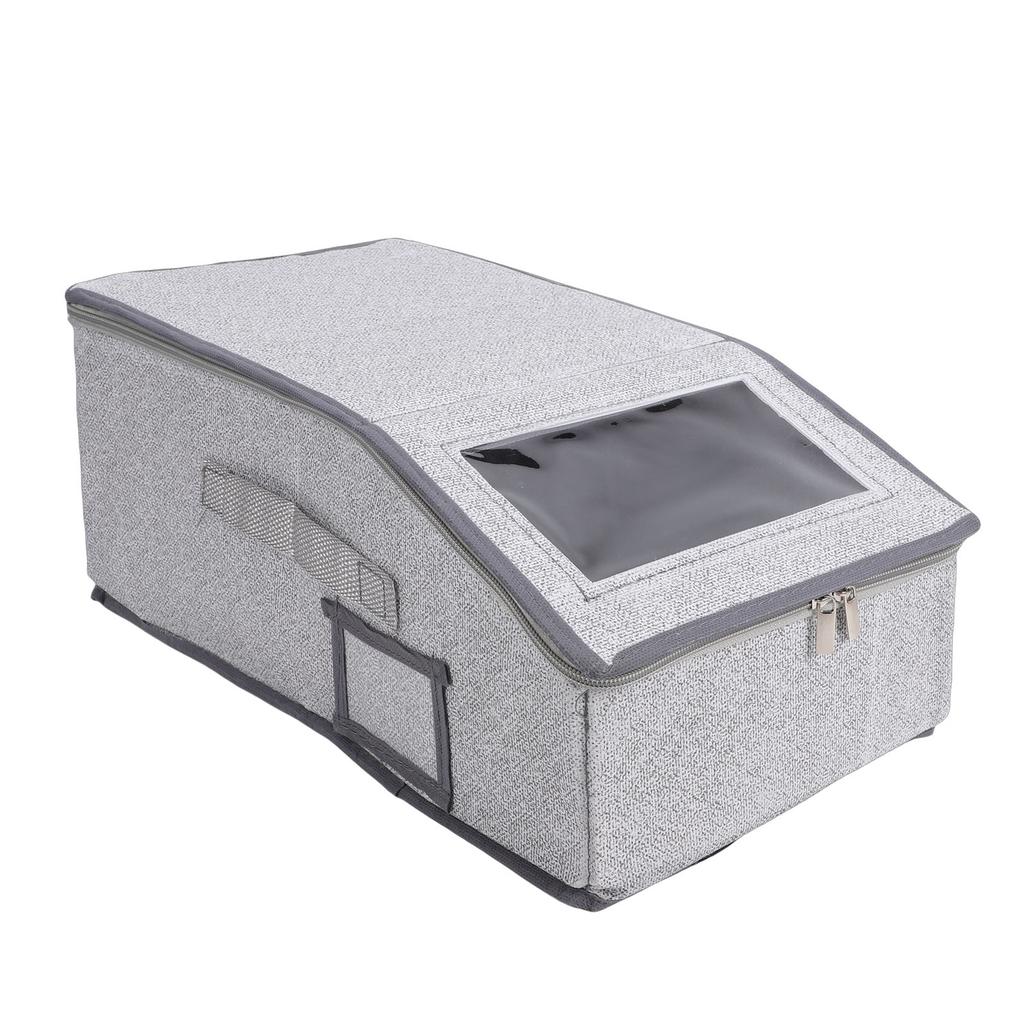Hat Organizer for Baseball Caps Fabric Stackable Foldable Hat Storage Box Hold Up to 15 Caps with Zipper Clear Window