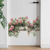 Kreative Rosenknospen Grüne Blätter Zaun Schlafzimmer Wohnzimmer Zuhause Wandhintergrund Verschönerung Dekoration Wandaufkleber