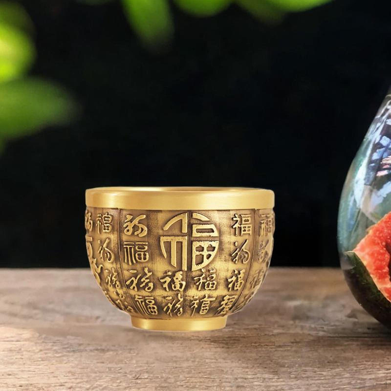 Латунная Чаша Сокровищ Фэн-шуй, Фигурка Процветания, Ретро, Винтаж, Настольное Украшение Богатства для Fu