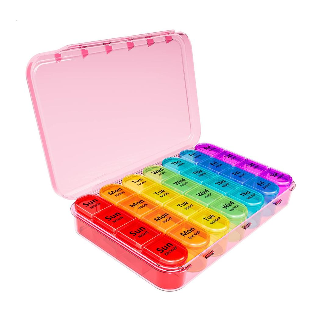 Portable Medication Dispenser 28 Compartments