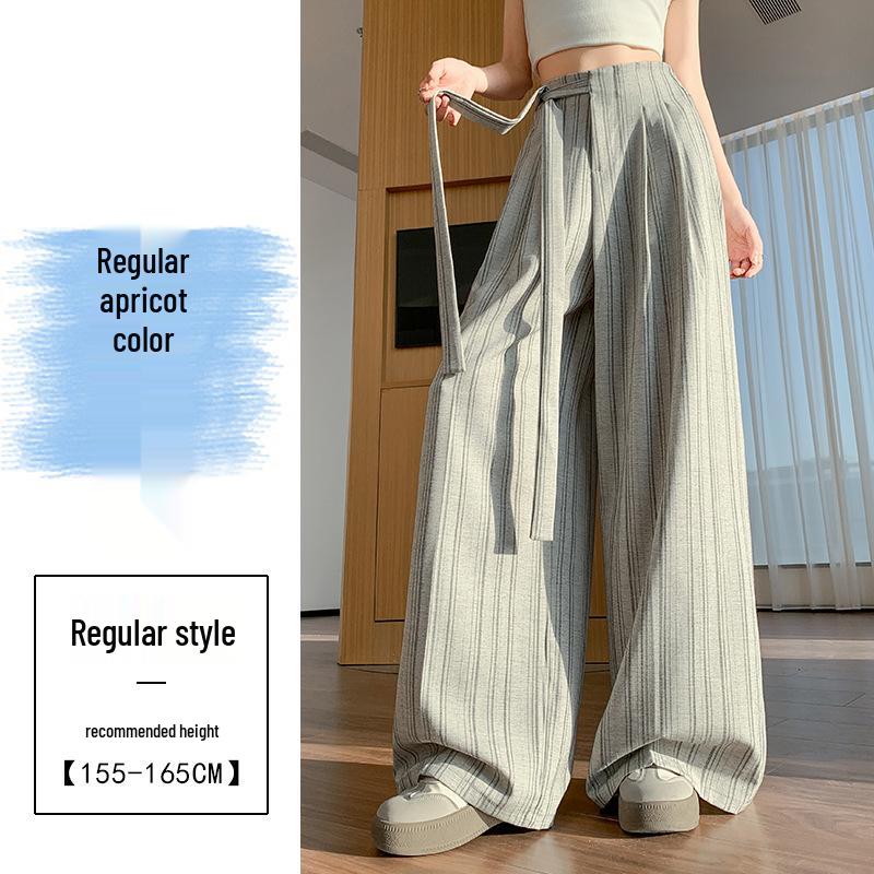 Women s Striped Strappy Blazer & Wide-Leg Pants - 2026 Spring High-Waisted, Slimming, Casual, Floor-Length. S