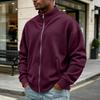 Men's Retro Corduroy Zip Cardigan with Two Pockets Casual Sweater