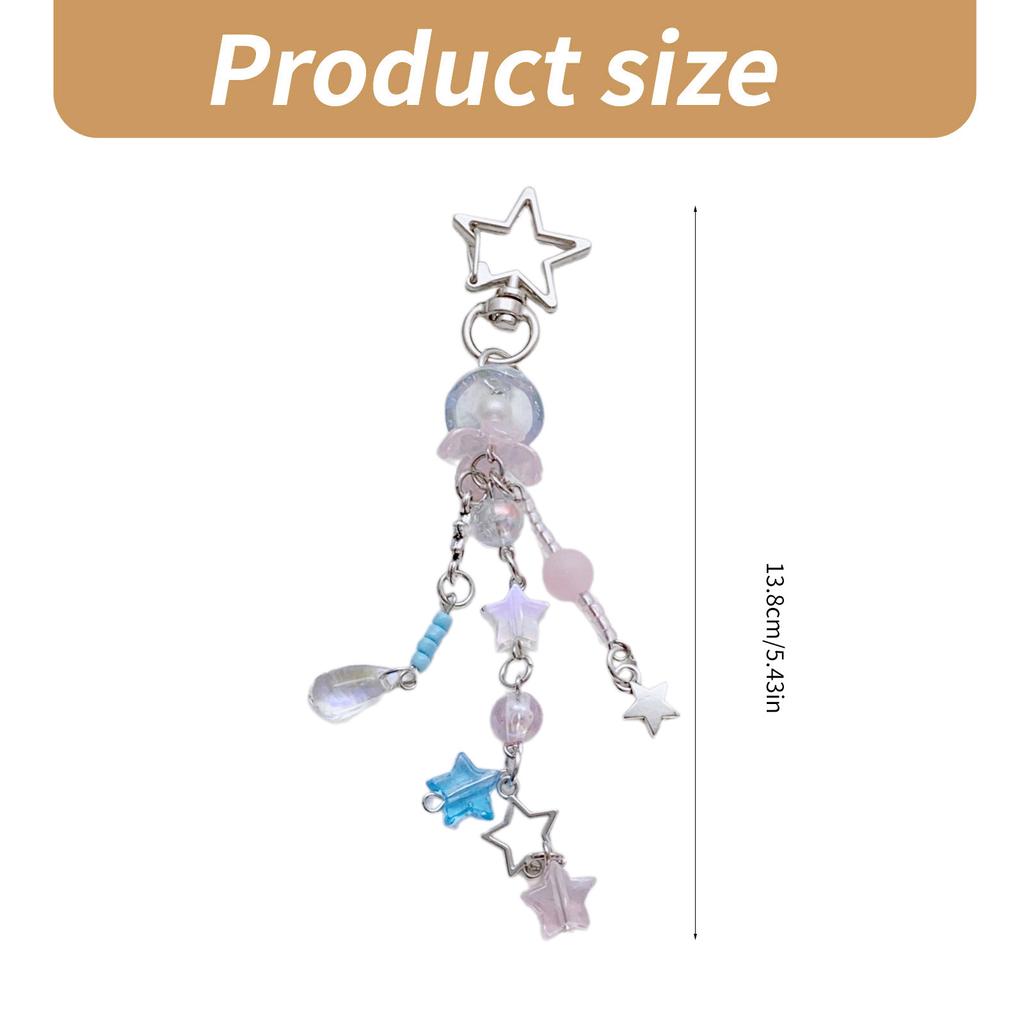 Multipurpose Star Blossom Beaded Phone Charm Strap Trendy Multiuse Keychain for Trendy Women Stylish Outfits Daily Use