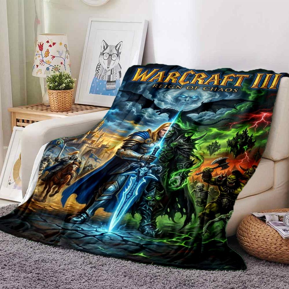 World of Warcraft Print Flannel Blanket High Quality Warm Comfortable Cover for All Seasons Perfect for Gifts Home Decor