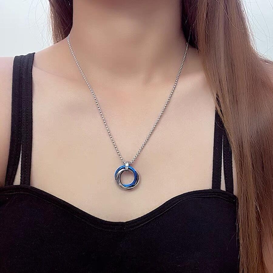 Hip Hop Trend Interlocking Necklace Boys And Girls Couple Valentine'S Day Gifts