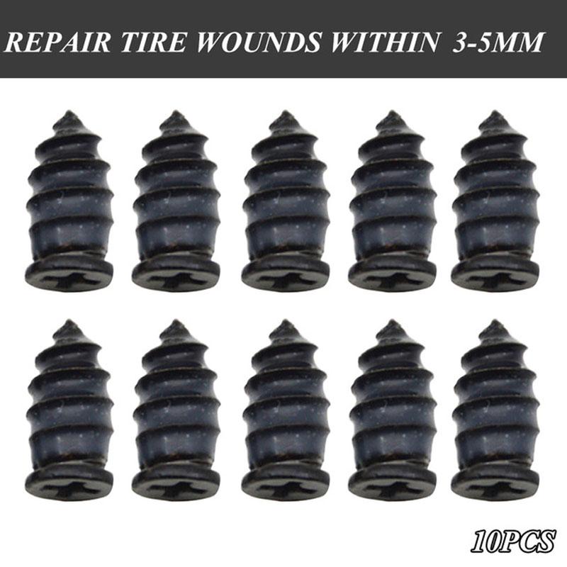10pcs Rubber Nails Vacuum Tyre Repair Nail Plug Puncture Repair Strip Seals Auto Motorcycle Bike Wheel Tire Repair Kits