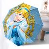 Cinderella, Princess Automatic Opening and Closing Umbrella - 8 Ribs Portable Folding Umbrella with Plastic Handle, Suitable for Leisure and
