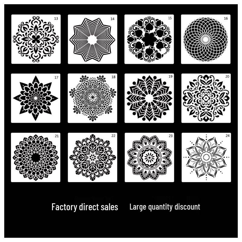 Mandala Painting Template for DIY Wall and Stone Decoration