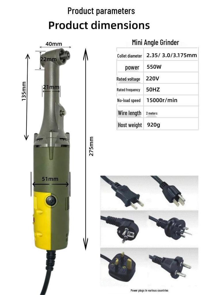 90-Degree Multifunctional Electric Grinder: Seam Polishing, Tile Slotting, and Speed-Control Elbow Tool.