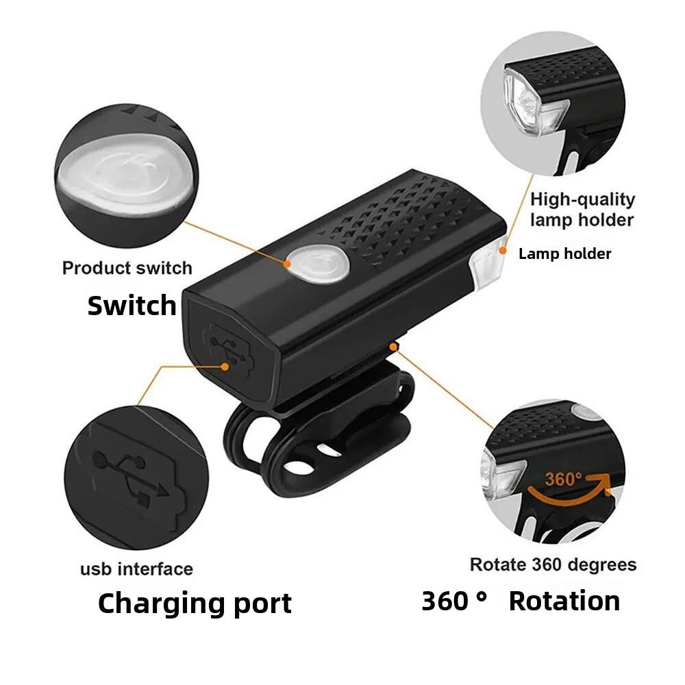 Bicycle Light Kit 2255 Front Light Night Running Light USB Charging Outdoor Cycling Front and Rear Lights Bicycle Equipment
